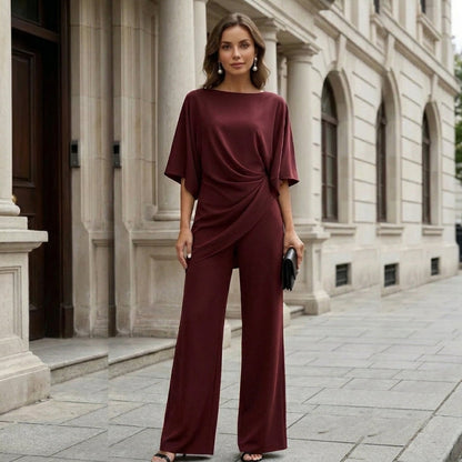 Gabriela | Completo con Blusa Drappeggiata e Pantaloni Ampi