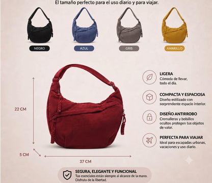 Borsa a Spalla Elegante in Nylon