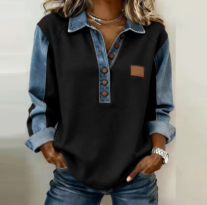 Voxanne | Pullover con Collo in Denim
