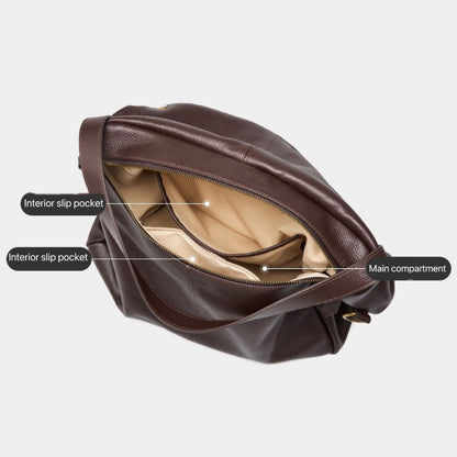 Adriana | Borsa Minimalista in Pelle Autentica Morbida e Retro per il Giorno
