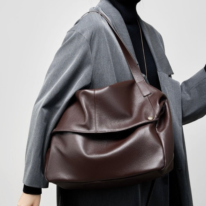 Adriana | Borsa Minimalista in Pelle Autentica Morbida e Retro per il Giorno