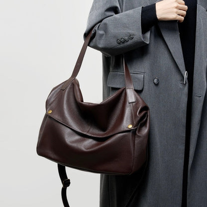 Adriana | Borsa Minimalista in Pelle Autentica Morbida e Retro per il Giorno