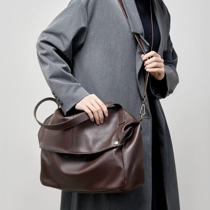 Adriana | Borsa Minimalista in Pelle Autentica Morbida e Retro per il Giorno