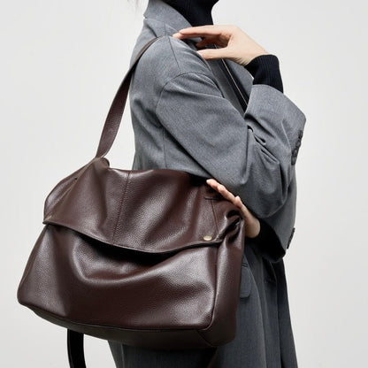 Adriana | Borsa Minimalista in Pelle Autentica Morbida e Retro per il Giorno