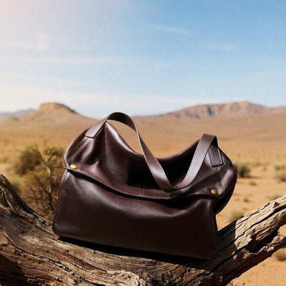 Adriana | Borsa Minimalista in Pelle Autentica Morbida e Retro per il Giorno