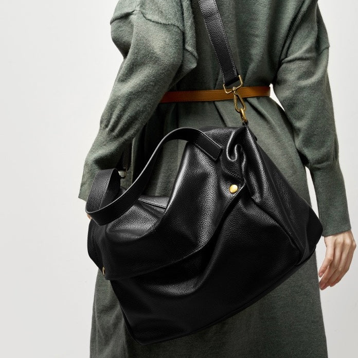 Adriana | Borsa Minimalista in Pelle Autentica Morbida e Retro per il Giorno