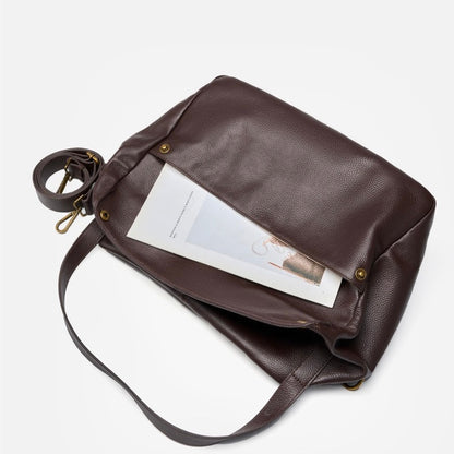 Adriana | Borsa Minimalista in Pelle Autentica Morbida e Retro per il Giorno