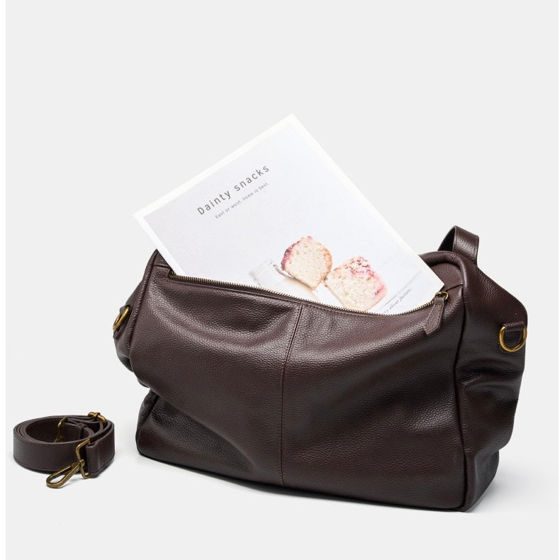 Adriana | Borsa Minimalista in Pelle Autentica Morbida e Retro per il Giorno