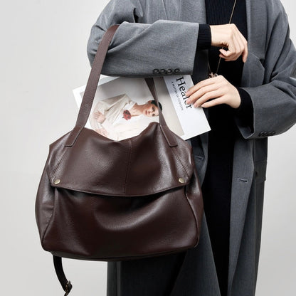 Adriana | Borsa Minimalista in Pelle Autentica Morbida e Retro per il Giorno
