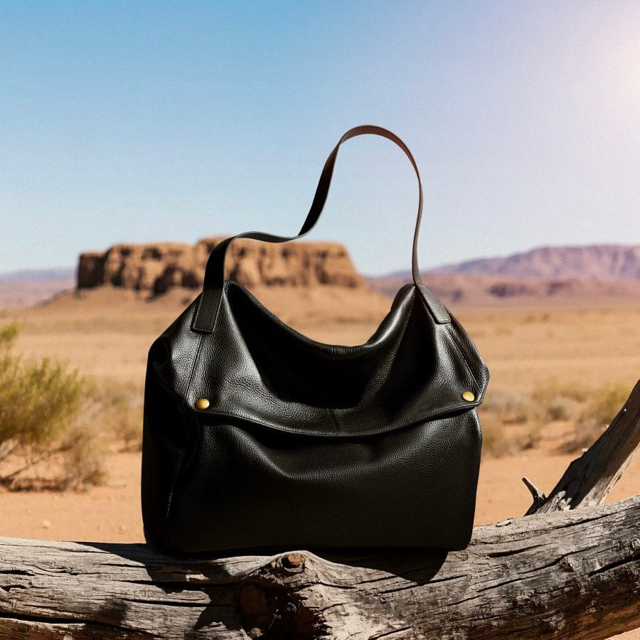 Adriana | Borsa Minimalista in Pelle Autentica Morbida e Retro per il Giorno