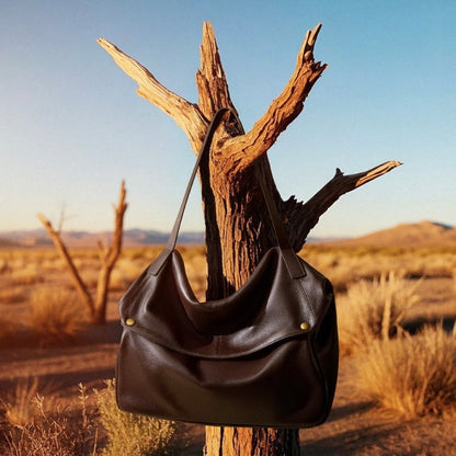 Adriana | Borsa Minimalista in Pelle Autentica Morbida e Retro per il Giorno