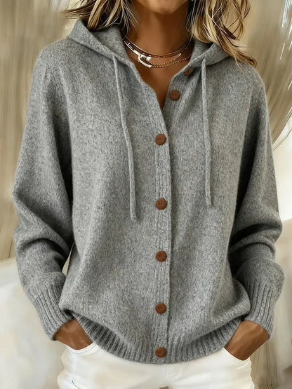 Brenda | Cardigan Cappuccio Morbido con Bottoni