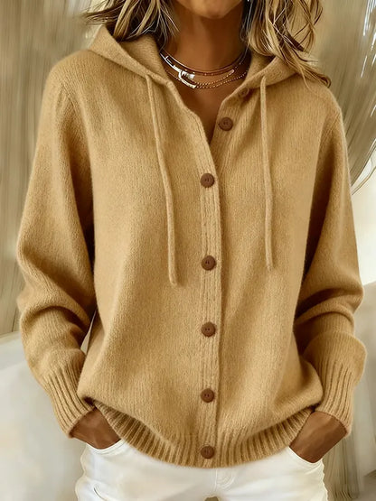 Brenda | Cardigan Cappuccio Morbido con Bottoni