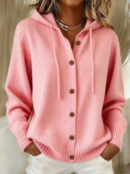 Brenda | Cardigan Cappuccio Morbido con Bottoni