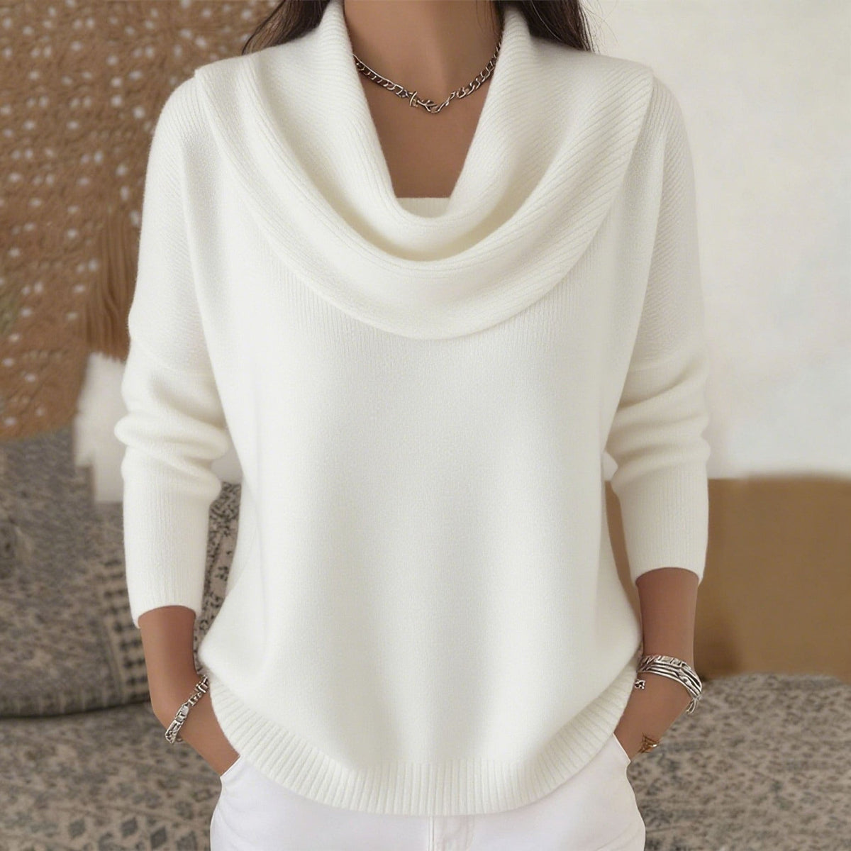 Juliette | Maglione a Collo Alto Drappeggiato