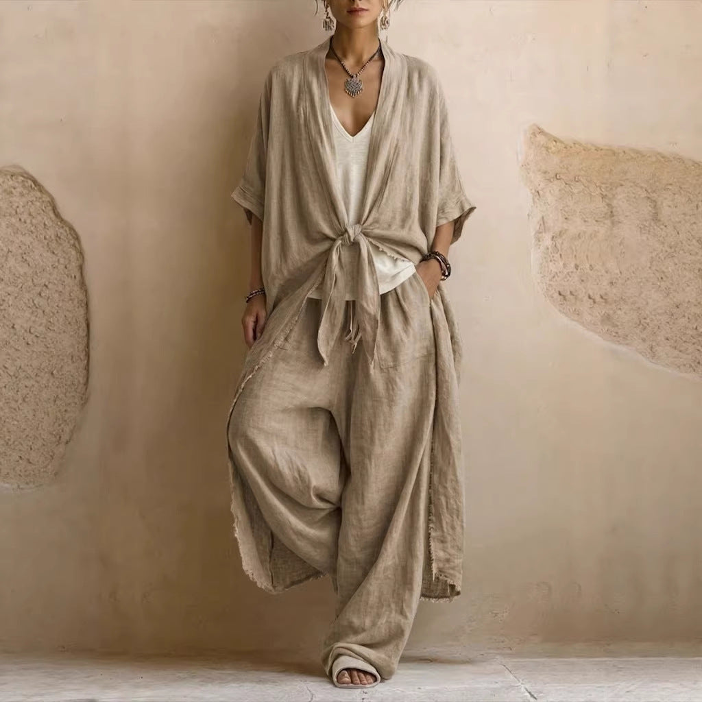 LAVINIA | Set Kimono Oversize e Pantaloni a Gamba Larga