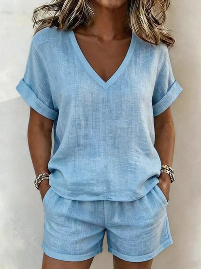 Seren | Completo Top a V e Shorts