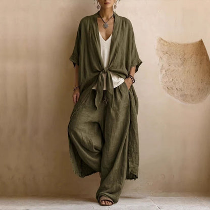 LAVINIA | Set Kimono Oversize e Pantaloni a Gamba Larga