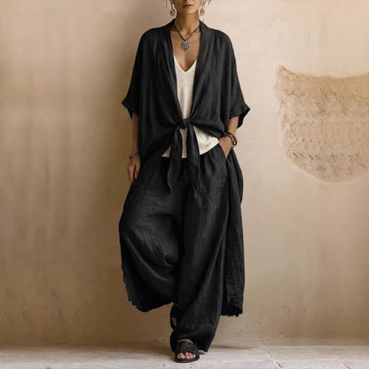 LAVINIA | Set Kimono Oversize e Pantaloni a Gamba Larga