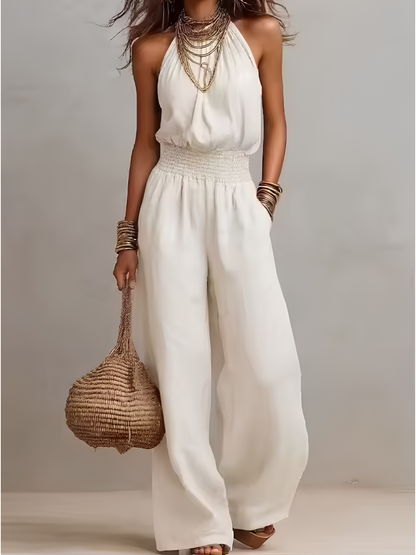 VALERIA | Tuta con Collo Halter e Gamba Larga