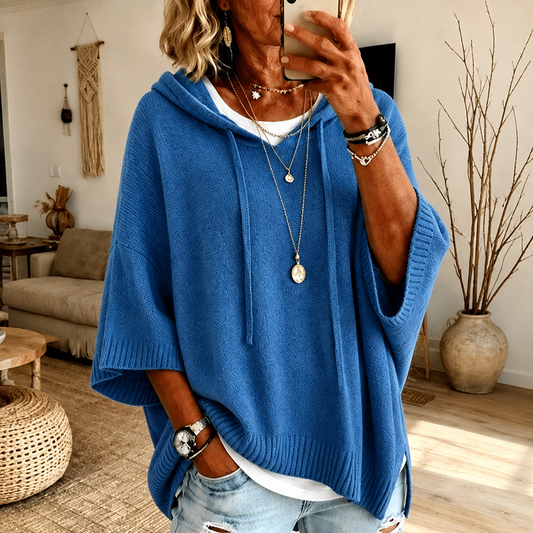 Amelie | Maglione a Poncho Blu