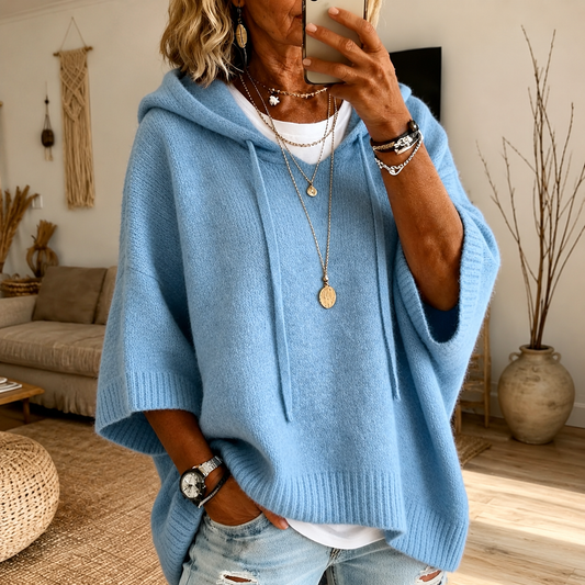 Lea | Maglione a Poncho Azzurro