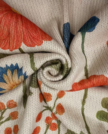 Wrenna | Cardigan con Zip a Prato di Fiori di Campo