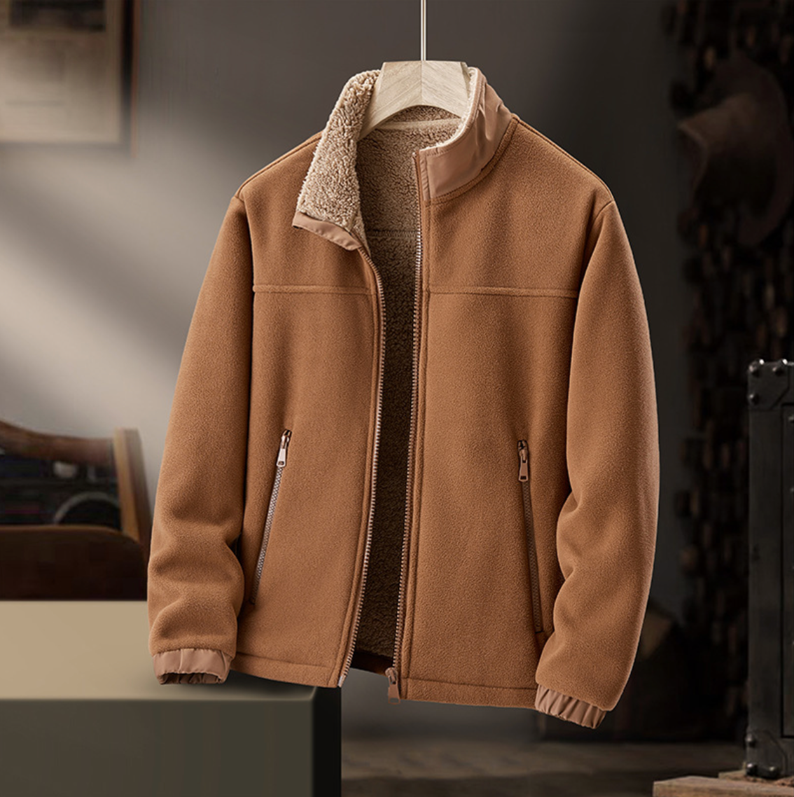 Grayson | Giacca con Collo Peluche e Zip
