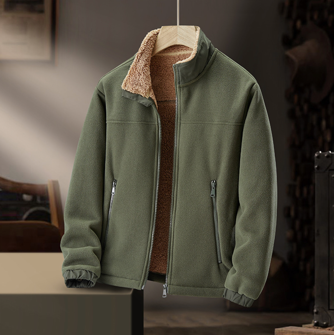 Grayson | Giacca con Collo Peluche e Zip