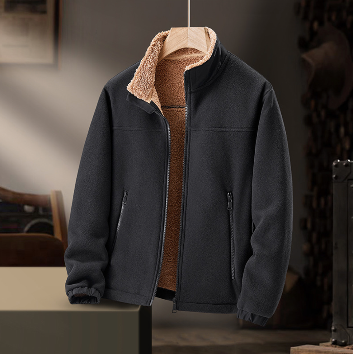 Grayson | Giacca con Collo Peluche e Zip