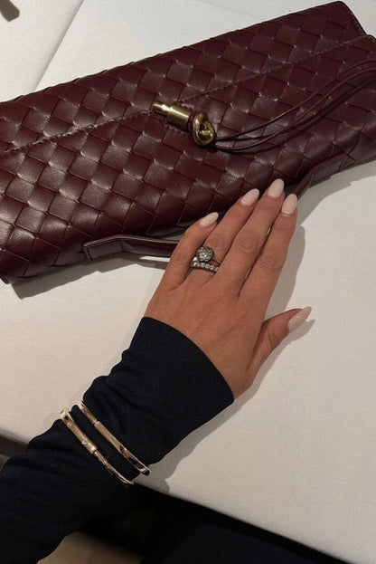 Melanie | Borsa a Mano con Fiocco Dorato