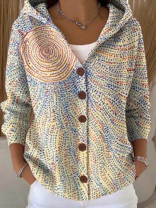 Lorelei | Cardigan Artistico a Stampa Geometrica