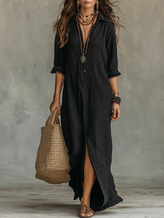 EMILIA | Abito Maxi Effortless dalla Silhouette Lusinghiera per l'Uso Quotidiano