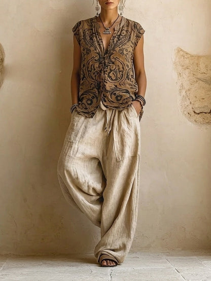 ZAIRA | Set Lounge in Tre Pezzi in Cotone e Lino