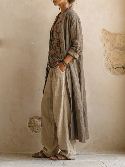 ZAIRA | Set Lounge in Tre Pezzi in Cotone e Lino
