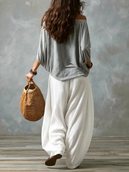 EUGENIA | Set Top a Spalle Scoperte e Pantaloni Lanterna