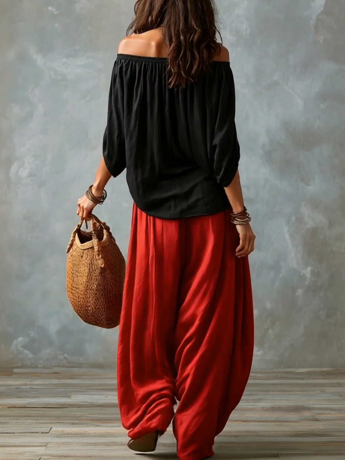 EUGENIA | Set Top a Spalle Scoperte e Pantaloni Lanterna