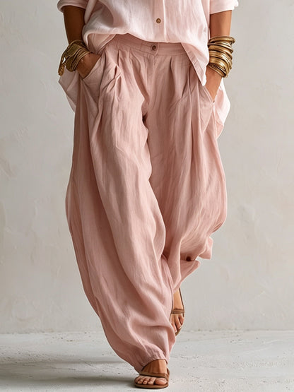 CRISTINA | Set Camicia Bianca e Pantaloni Lanterna a Gamba Larga
