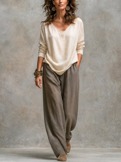 SPERANZA | Completo Boho in Tre Pezzi Beige e Grigio