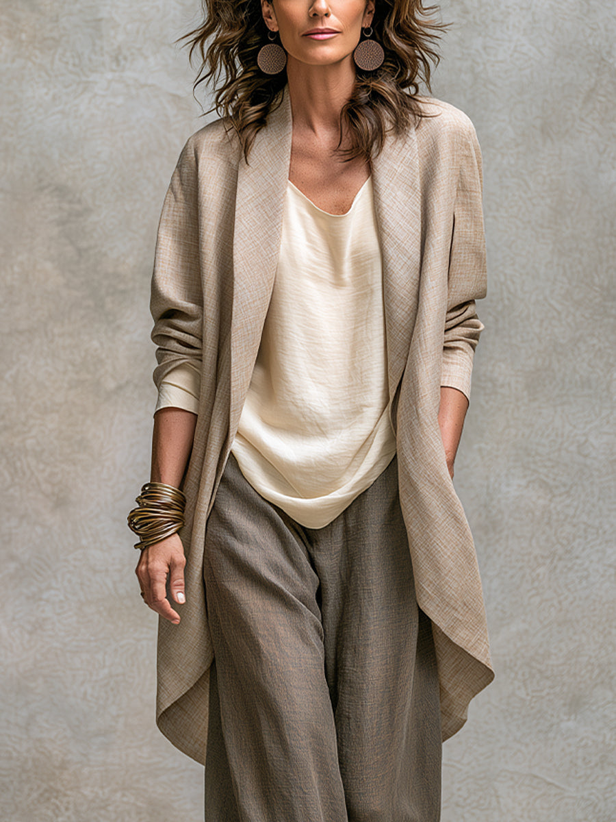 SPERANZA | Completo Boho in Tre Pezzi Beige e Grigio