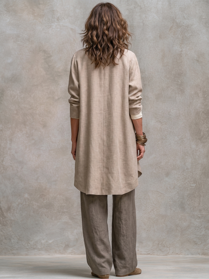 SPERANZA | Completo Boho in Tre Pezzi Beige e Grigio