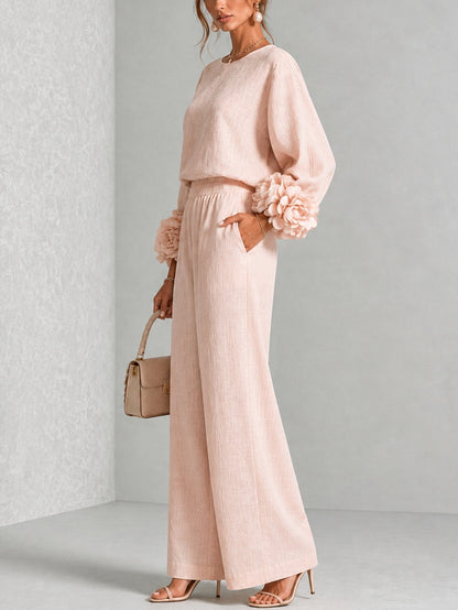 VITTORIA | Set a Due Pezzi con Polsini Floreali