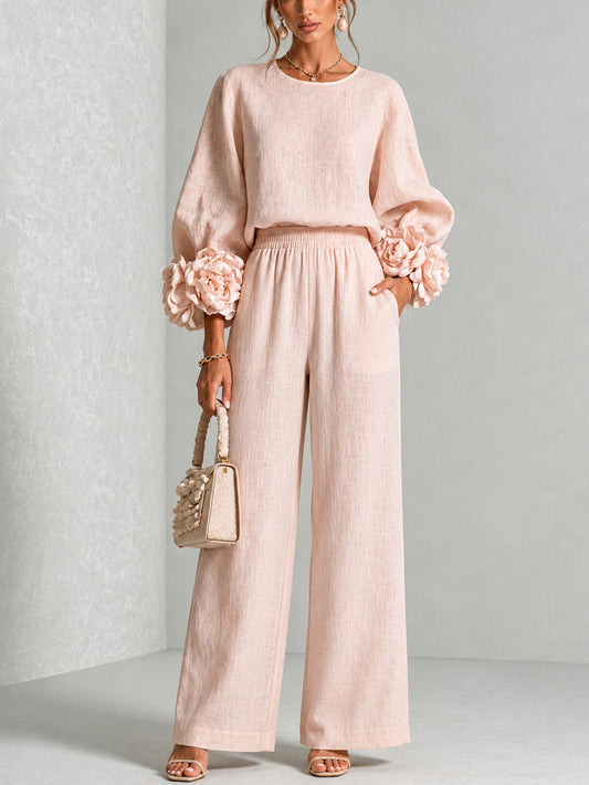 VITTORIA | Set a Due Pezzi con Polsini Floreali