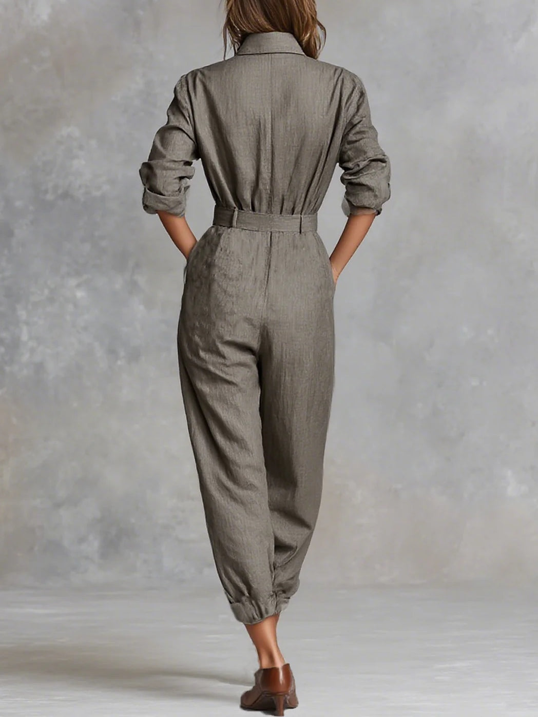 RAFFAELLA | Tuta Camicia in Misto Cotone-Lino