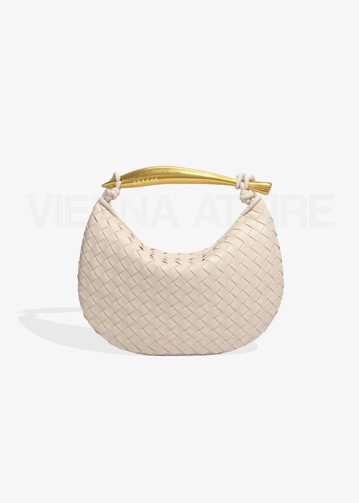 Alejandra | Borsa Intrecciata con Manico Dorato