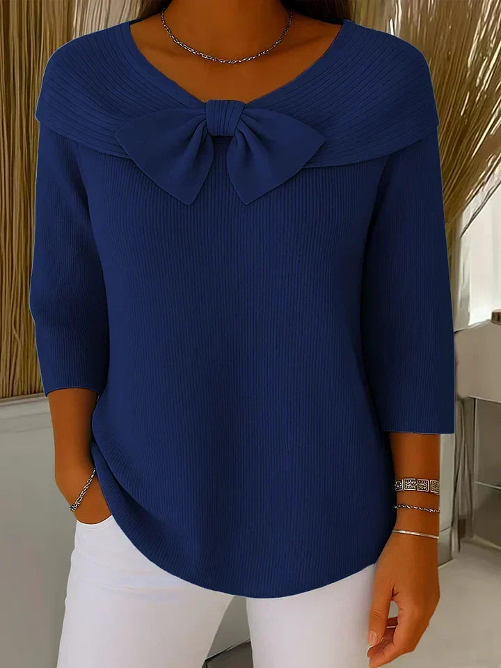 Tivella | Maglione con Fiocco e Scollo Rotondo