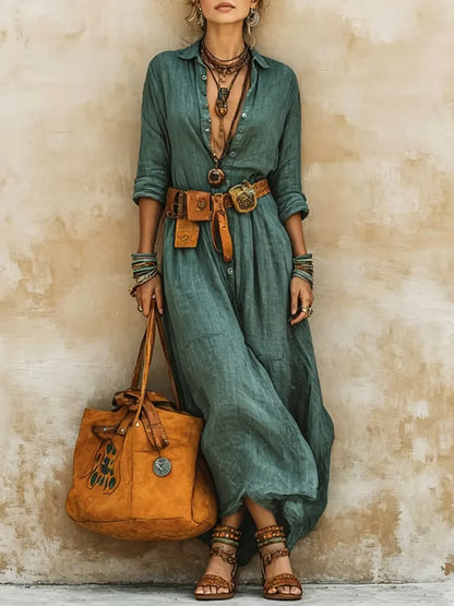 Maren | Abito Camicia a Stampa Artistica