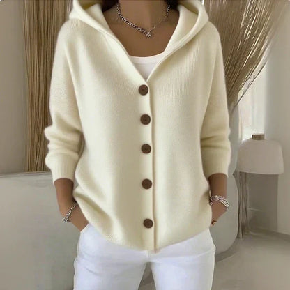 Darienne | Cardigan con Cappuccio e Bottoni