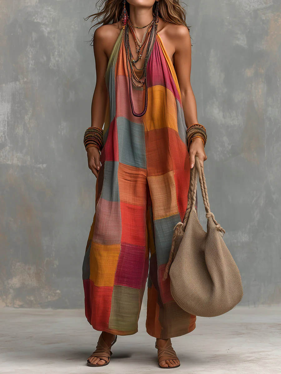 Rowena | Tuta Halter Patchwork