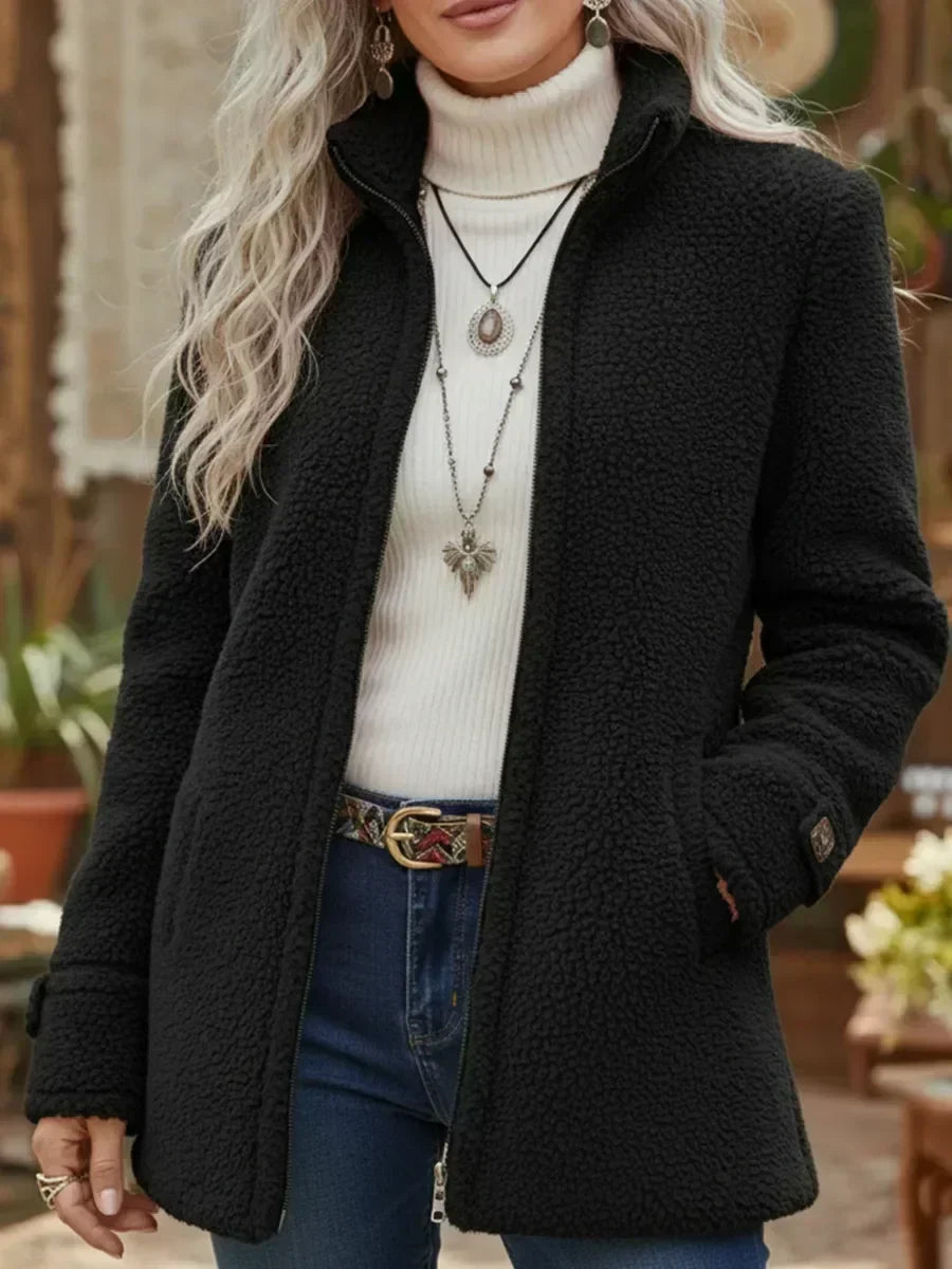 Judith | Giacca Comoda con Collo Alto e Zip Intera